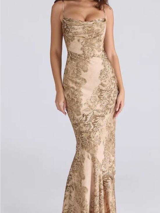 House of CB Dresses & Skirts - House of Cb Elegant Beige Floral Lace Mermaid Dress - Slip Silhouette